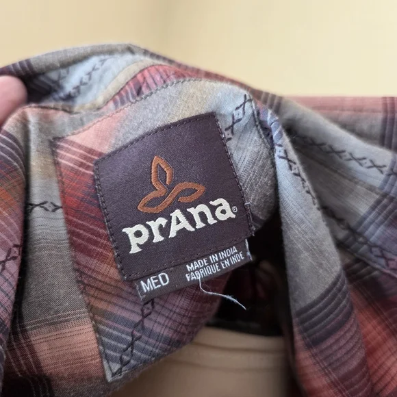 Prana Plaid Western Snap Button Shirt | Size M | Cotton Blend - Picture 11 of 12